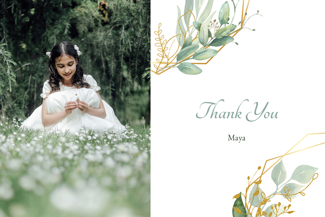 Thank you cards — Eucalyptus and gold branch