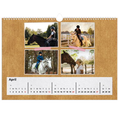 A3 Photo Calendar — Craft tape [April]