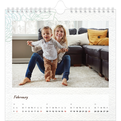 Square calendars  — Floral giftwrap [February]