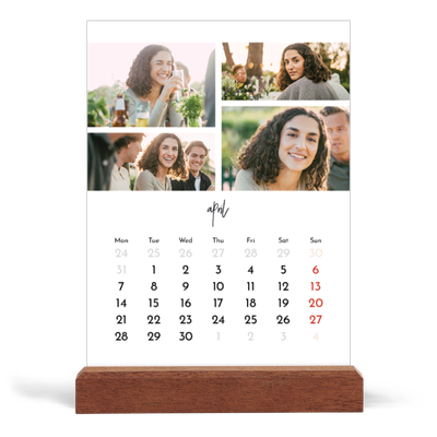 Easel Desk Calendar Portrait  — Photo arrangements [April]