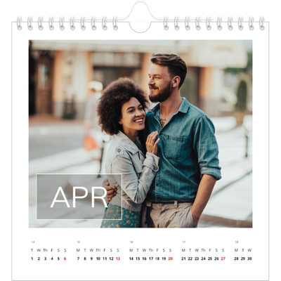 Square calendars  — Date box overlay [April]