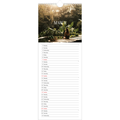Slim Calendar  — Endless escape [March]