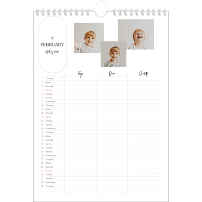 A4 Family Planner — Making plans Planner - Family of 3 [February]