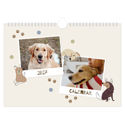 A4 Landscape Photo Calendar — Playful puppy [cover]