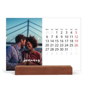 Easel Desk Calendar Landscape — Simple script