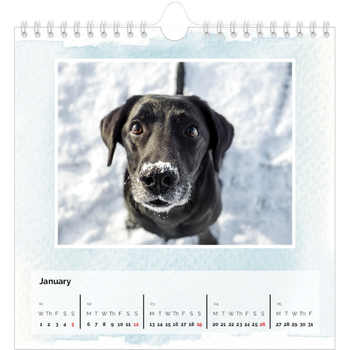 Square Photo Calendar — Watercolour backgrounds