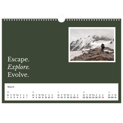 A3 Photo Calendar — Editorial Earth [March]