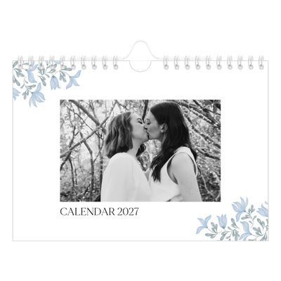 A5 Landscape Photo Calendar — Elegant floral [cover]