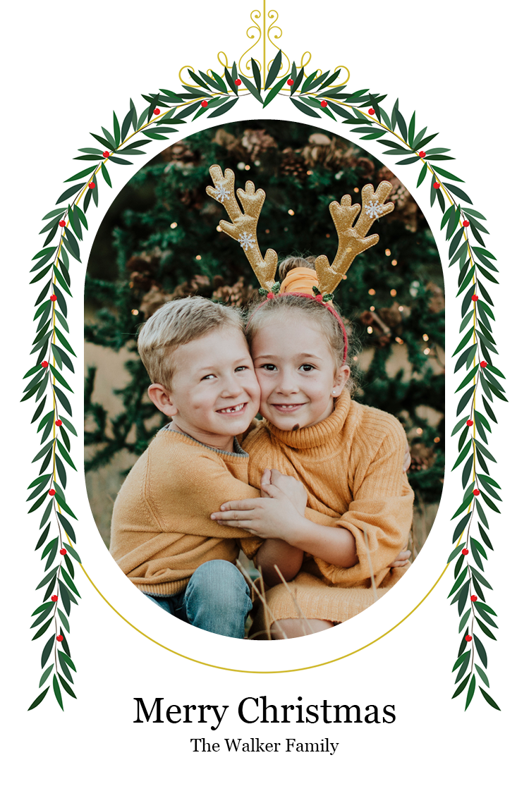 Cards — Draped in wreath