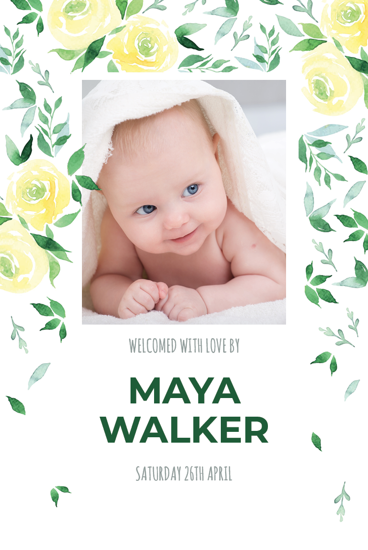 Invitations — Watercolour yellow flowers