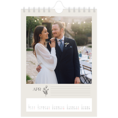 A5 Photo Calendar — Initials in bloom [April]