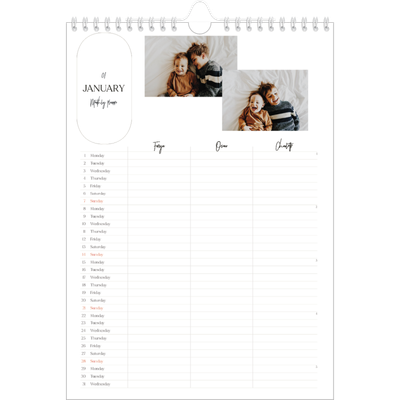 A4 Family Planner — Making plans Planner - Family of 3 [January]