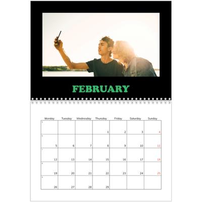 A4 Double Photo Calendar — Fun type [February]