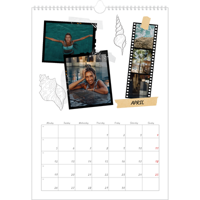 A3 photo calendars — Scrapbook flair [April]