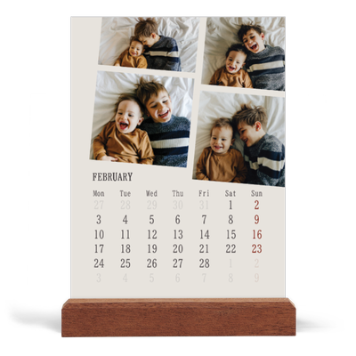 Easel Desk Calendar Portrait  — Memories in motion [February]