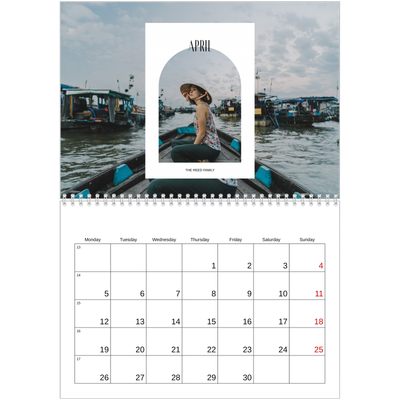 A4 Double Photo Calendar — The open arch [April]