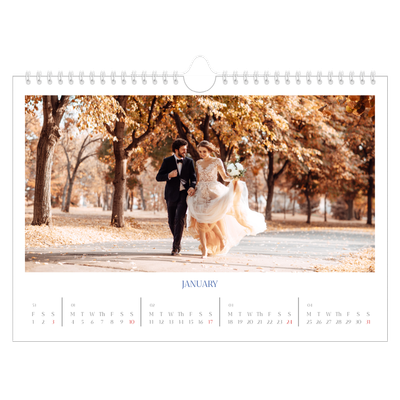 A4 Landscape Photo Calendar — Cobalt classic [January]