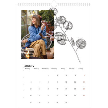 A3 Photo Calendar — Flower drawings