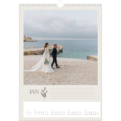 A3 photo calendars — Initials in bloom [January]
