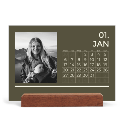 Easel Desk Calendar Landscape  — Contemporary bold [January]