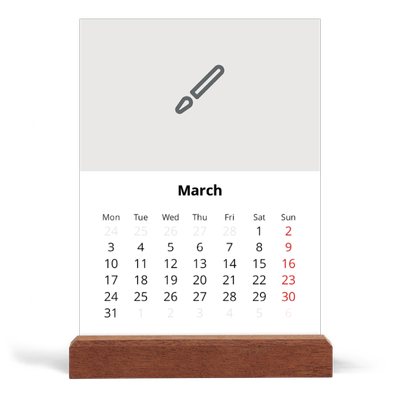 Easel Desk Calendar Portrait  — Design your own product [March]