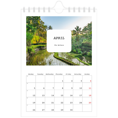 A5 Photo Calendar — Full story [April]