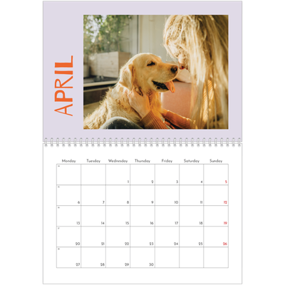 A4 Double Photo Calendar — Fun colourful you [April]