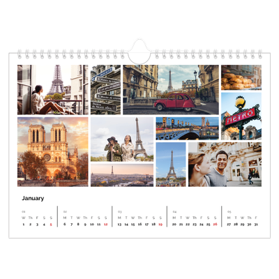 A4 Landscape Photo Calendar — Framework [January]