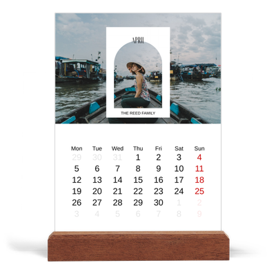 Easel Desk Calendar Portrait  — The open arch [April]