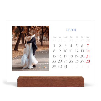 Easel Desk Calendar Landscape  — Cobalt classic [March]