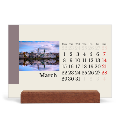 Easel Desk Calendar Landscape  — Sights of the world [March]