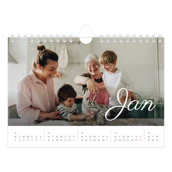 A5 Landscape Photo Calendar — Handwritten month