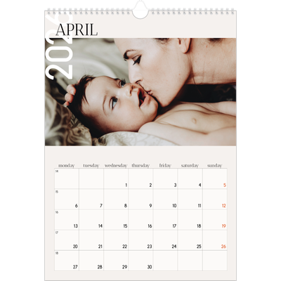 A3 photo calendars — Overlapping text [April]