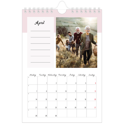 A5 Photo Calendar — List Calendar [April]