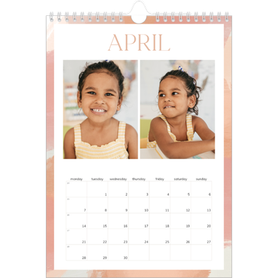 A4 Photo Calendar — Paintbrush effect [April]
