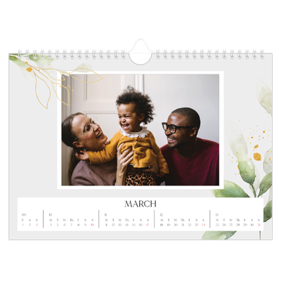 A4 Landscape Photo Calendar — Floral splash [March]