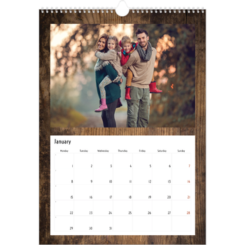 A4 Photo Calendar — Wood