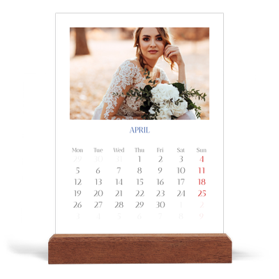 Easel Desk Calendar Portrait  — Cobalt classic [April]
