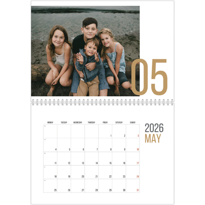 A4 Double Photo Calendar — Number months [cover]