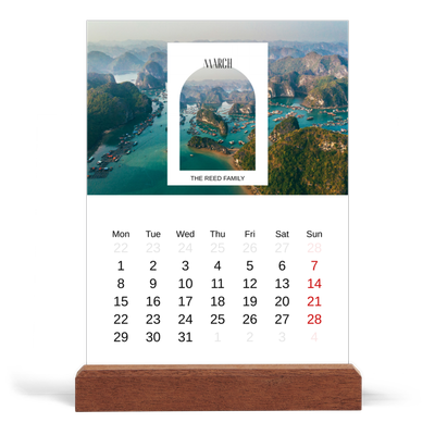 Easel Desk Calendar Portrait  — The open arch [March]