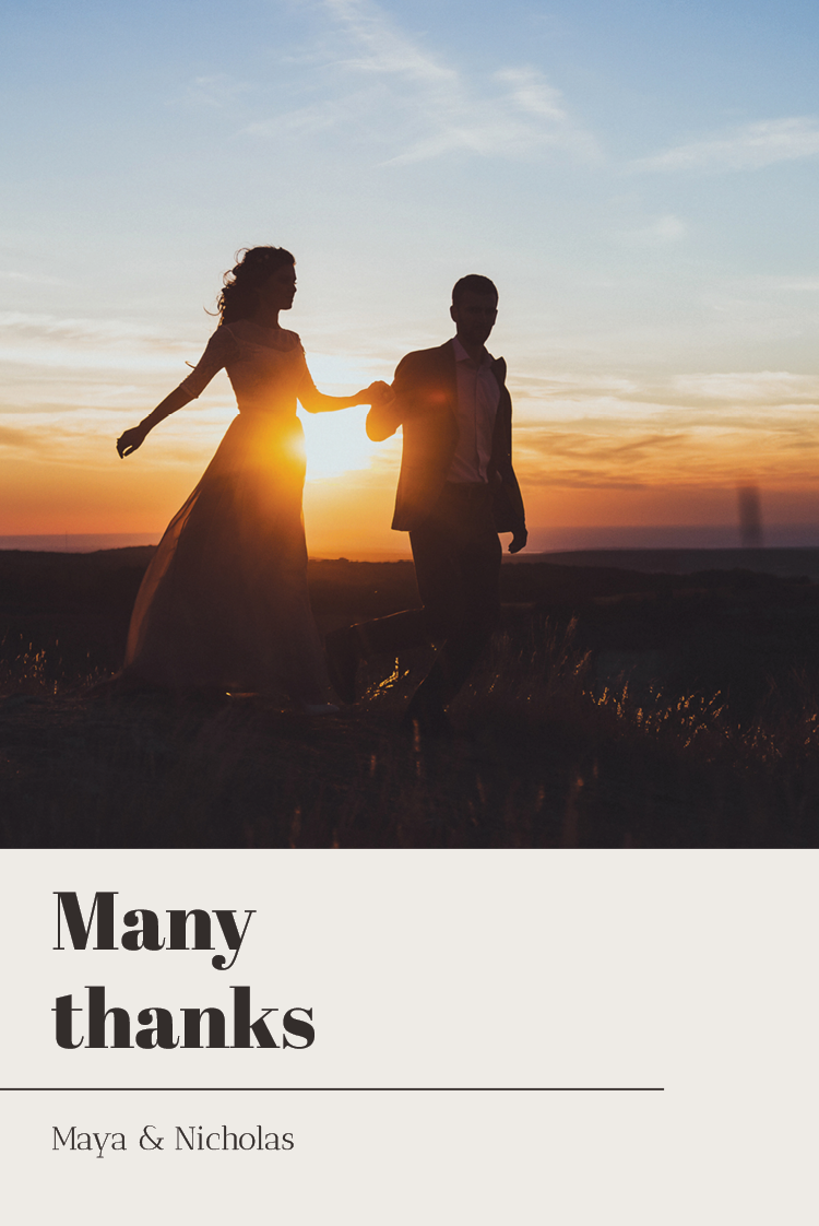 Thank you cards — Vertical name plate