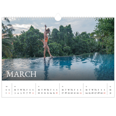 A3 Photo Calendar — Simple serif [March]