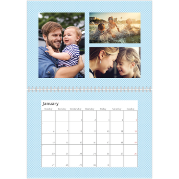 A4 Double Photo Calendar — Pastel patterns