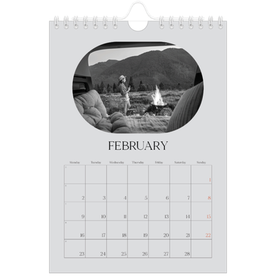 A5 Photo Calendar — Open road [February]