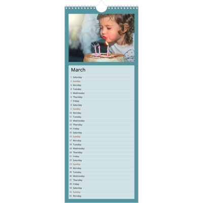 Slim Calendar  — Colour my world [March]