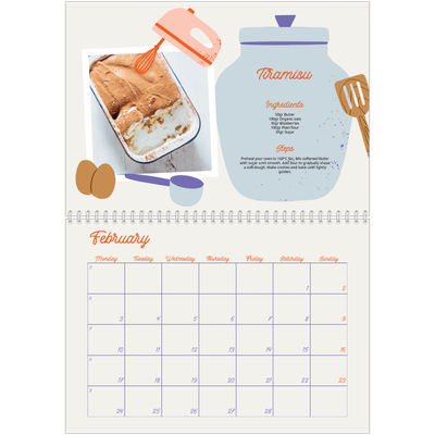 A4 Double Photo Calendar — Year in recipes [February]