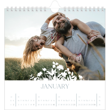 Square Photo Calendar — Flower motif