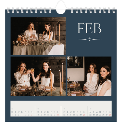Square calendars  — Slate and serifs [February]