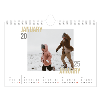 A5 Landscape Photo Calendar — Couple type