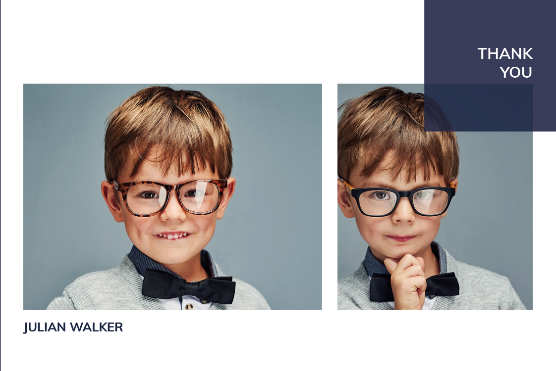 Thank you cards — Blue box